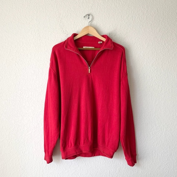 Tommy Bahama Other - TOMMY BAHAMA Red Edgy Aruba 1/4 Zip Pullover Sweater